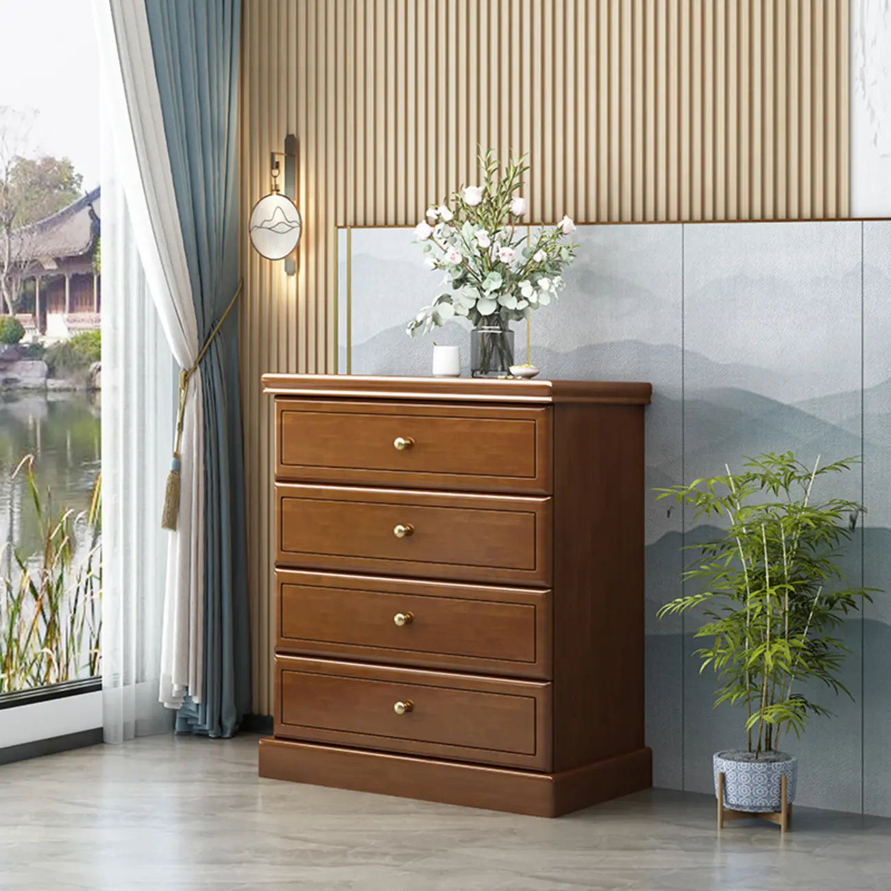 Grand meuble de rangement moderne et polyvalent en bois gris