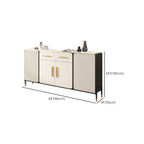 Buffet blanc glamour avec plateau et tiroirs en pierre