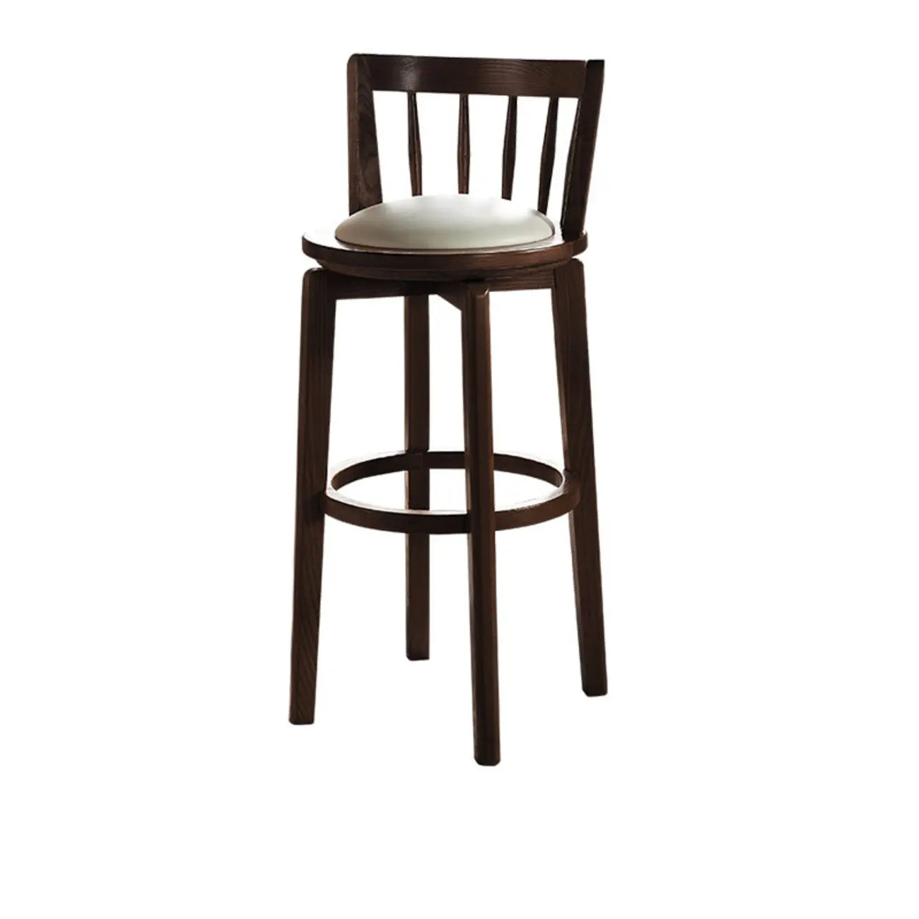 Tabouret de bar pivotant en bois rembourré, style moderne du milieu du siècle