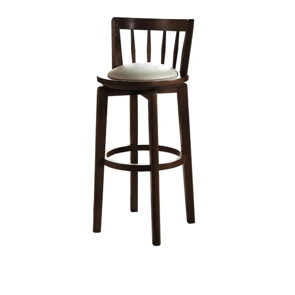 Tabouret de bar pivotant en bois rembourré, style moderne du milieu du siècle