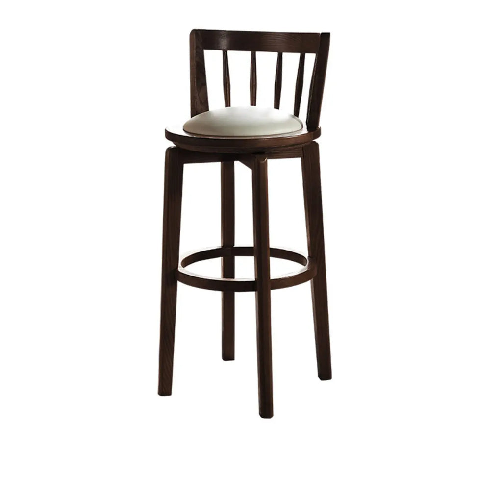 Tabouret de bar pivotant en bois rembourré, style moderne du milieu du siècle
