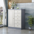 Grand meuble de rangement moderne et polyvalent en bois gris
