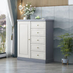 Grand meuble de rangement moderne et polyvalent en bois gris