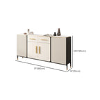 Buffet blanc glamour avec plateau et tiroirs en pierre