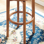 Tabouret de bar pivotant en bois rembourré, style moderne du milieu du siècle
