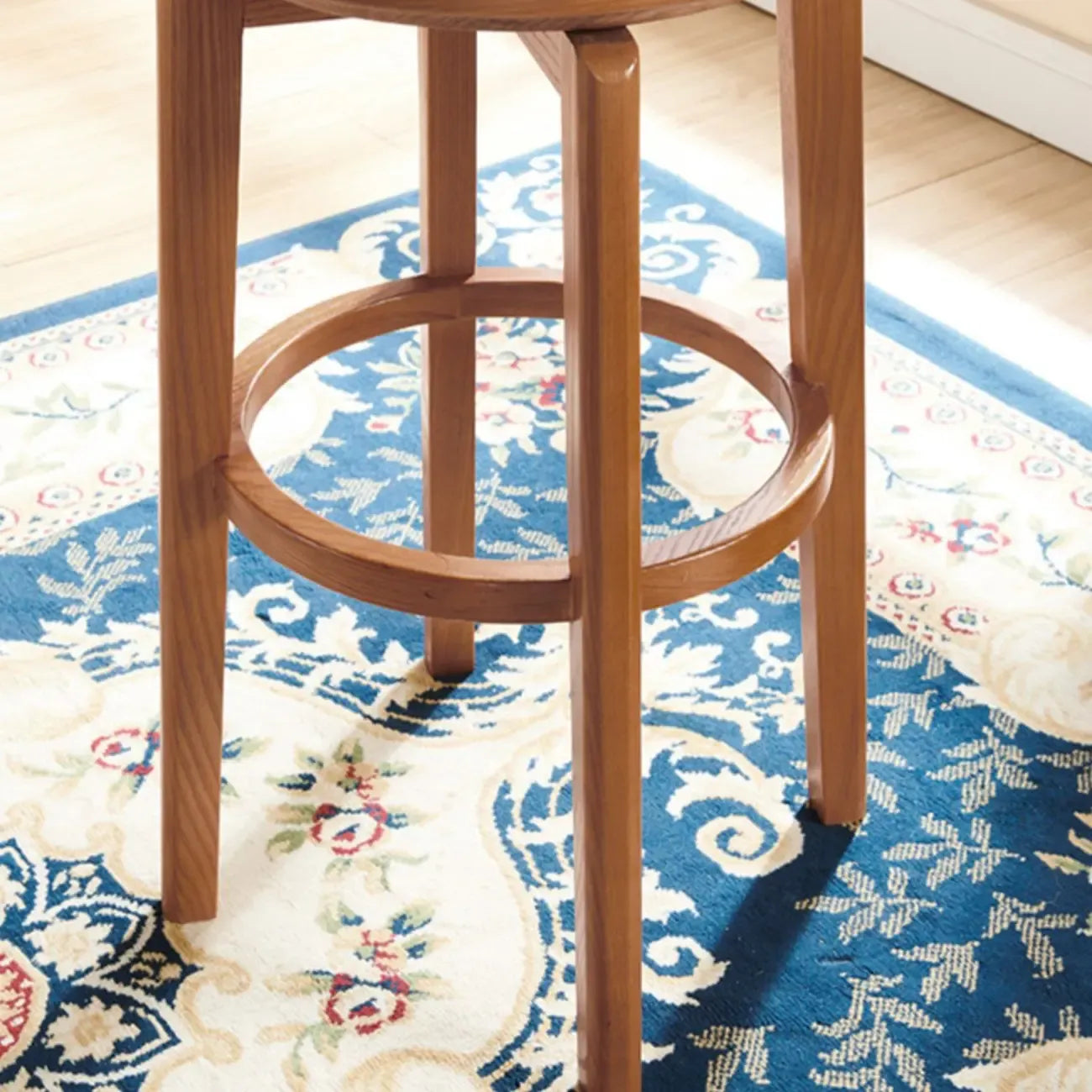 Tabouret de bar pivotant en bois rembourré, style moderne du milieu du siècle