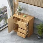 Grand meuble de rangement moderne et polyvalent en bois gris