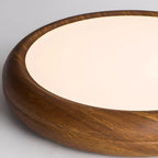 Plafonnier LED simple en noyer encastré pour chambre à coucher