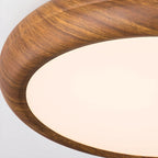 Plafonnier LED simple en noyer encastré pour chambre à coucher