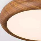 Plafonnier LED simple en noyer encastré pour chambre à coucher