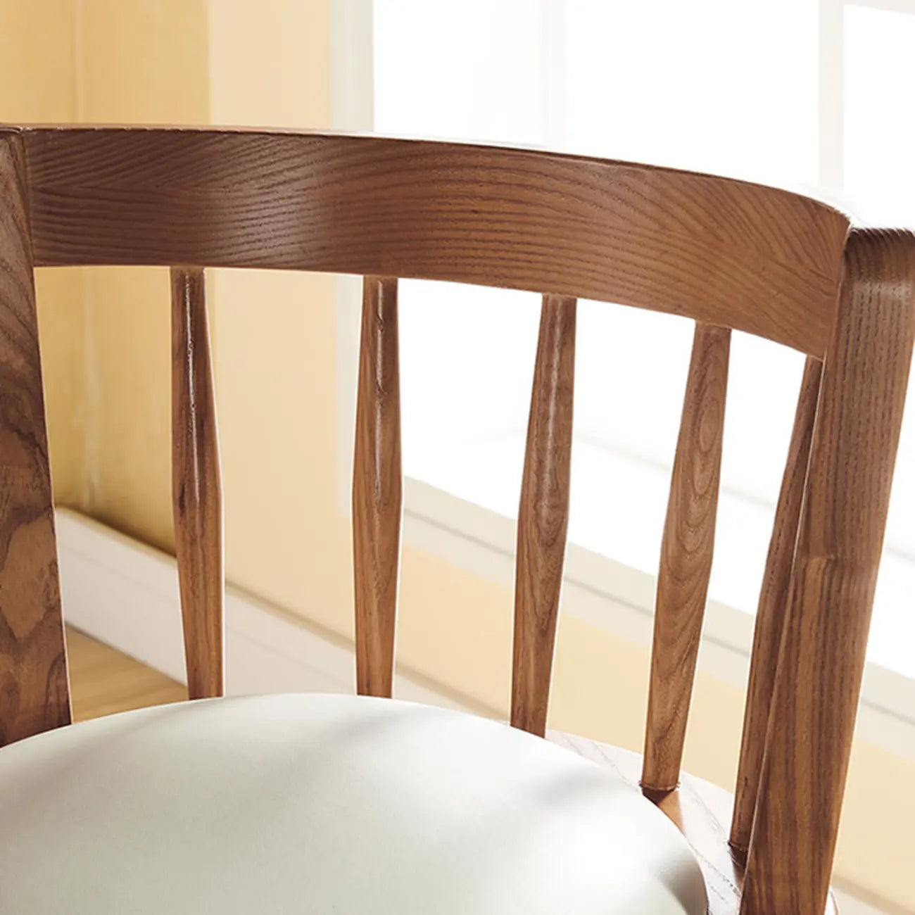 Tabouret de bar pivotant en bois rembourré, style moderne du milieu du siècle