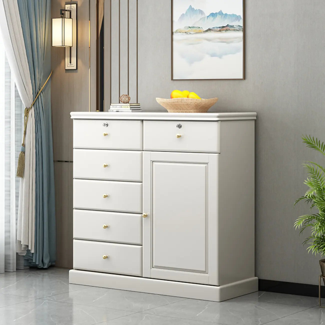 Grand meuble de rangement moderne et polyvalent en bois gris