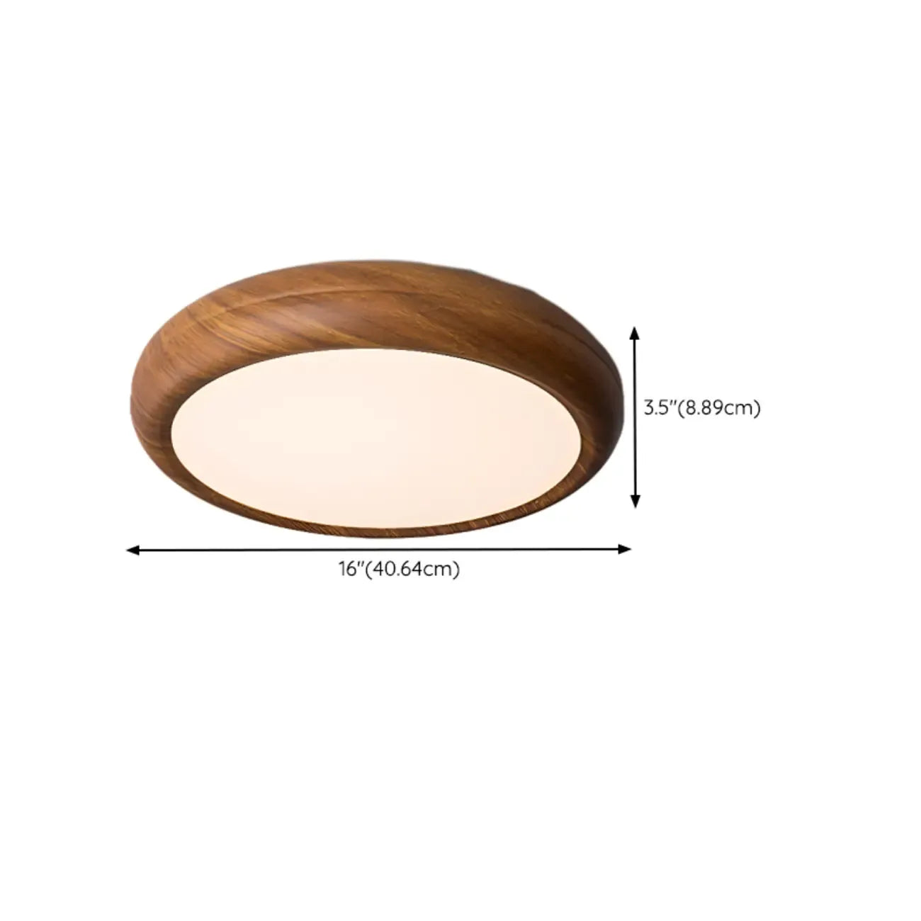 Plafonnier LED simple en noyer encastré pour chambre à coucher