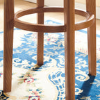 Tabouret de bar pivotant en bois rembourré, style moderne du milieu du siècle
