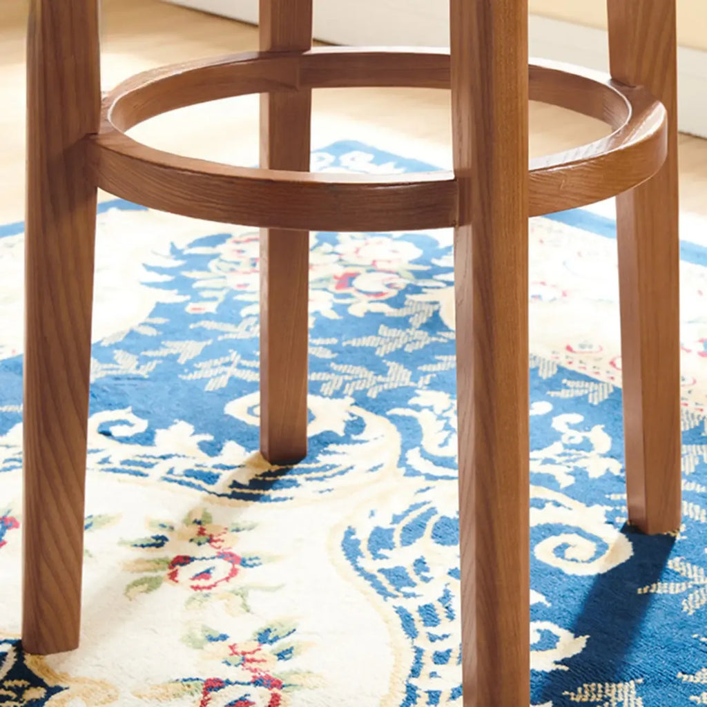 Tabouret de bar pivotant en bois rembourré, style moderne du milieu du siècle