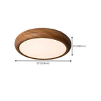 Plafonnier LED simple en noyer encastré pour chambre à coucher