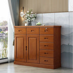 Grand meuble de rangement moderne et polyvalent en bois gris