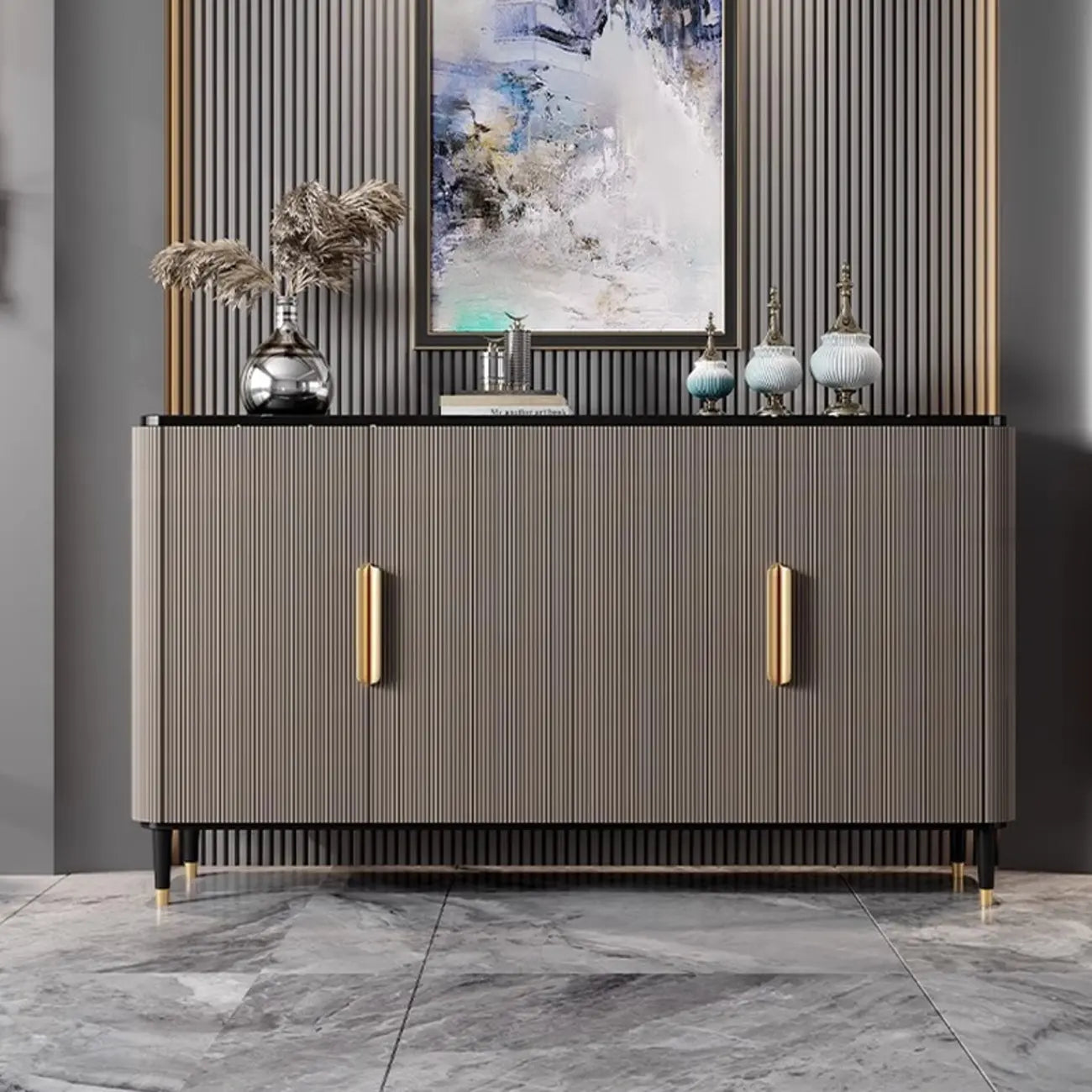 35.5 Glam Mobiletto d'Appoggio in Legno per l'Arredamento del Soggiorno