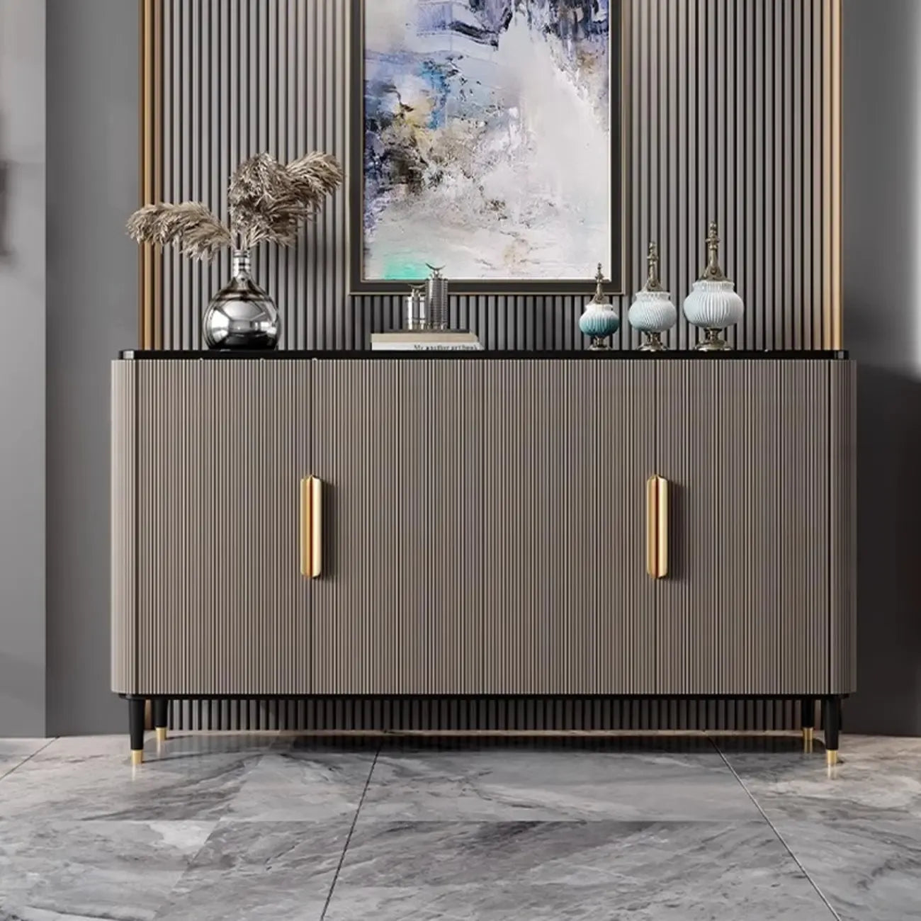 35.5 Glam Mobiletto d'Appoggio in Legno per l'Arredamento del Soggiorno