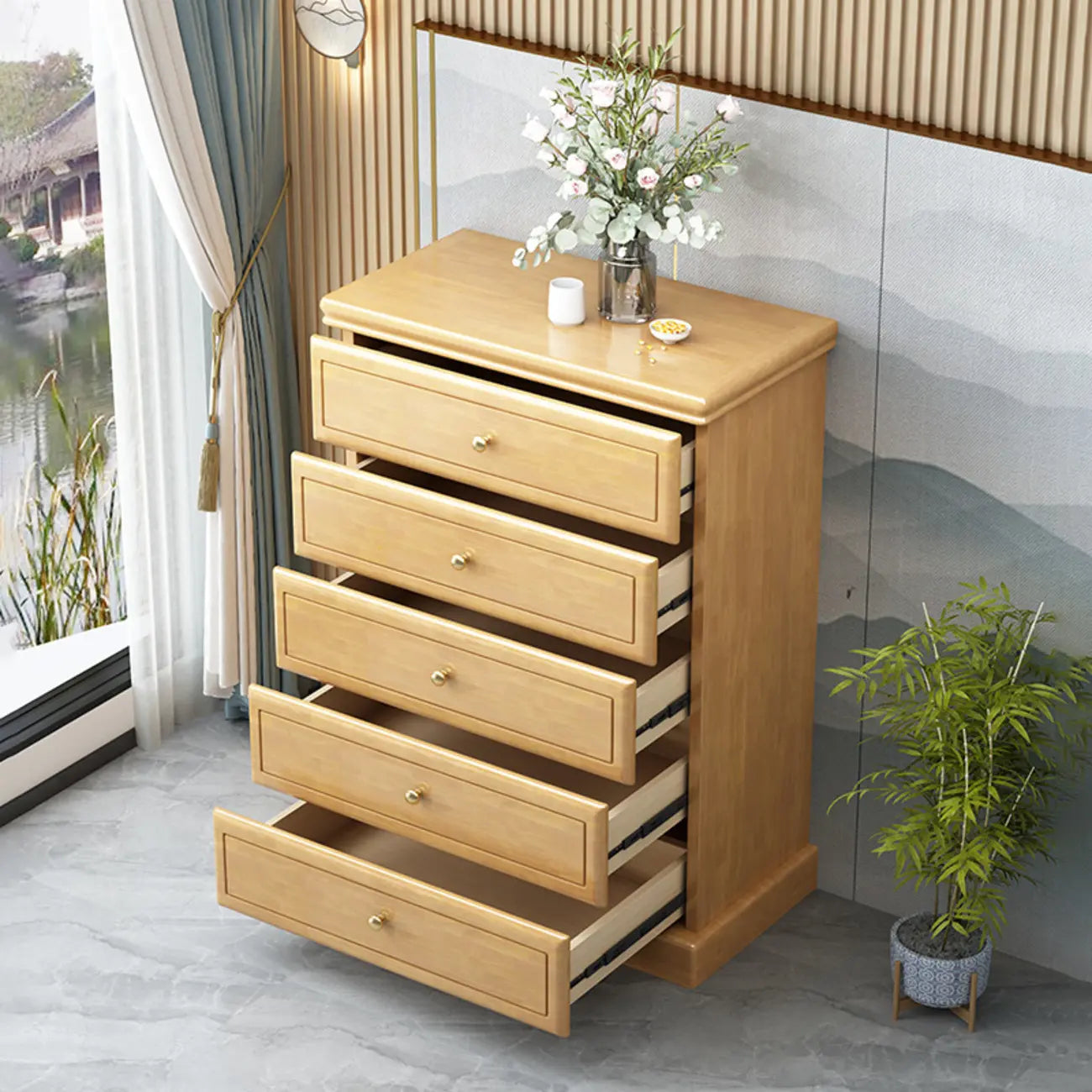 Grand meuble de rangement moderne et polyvalent en bois gris