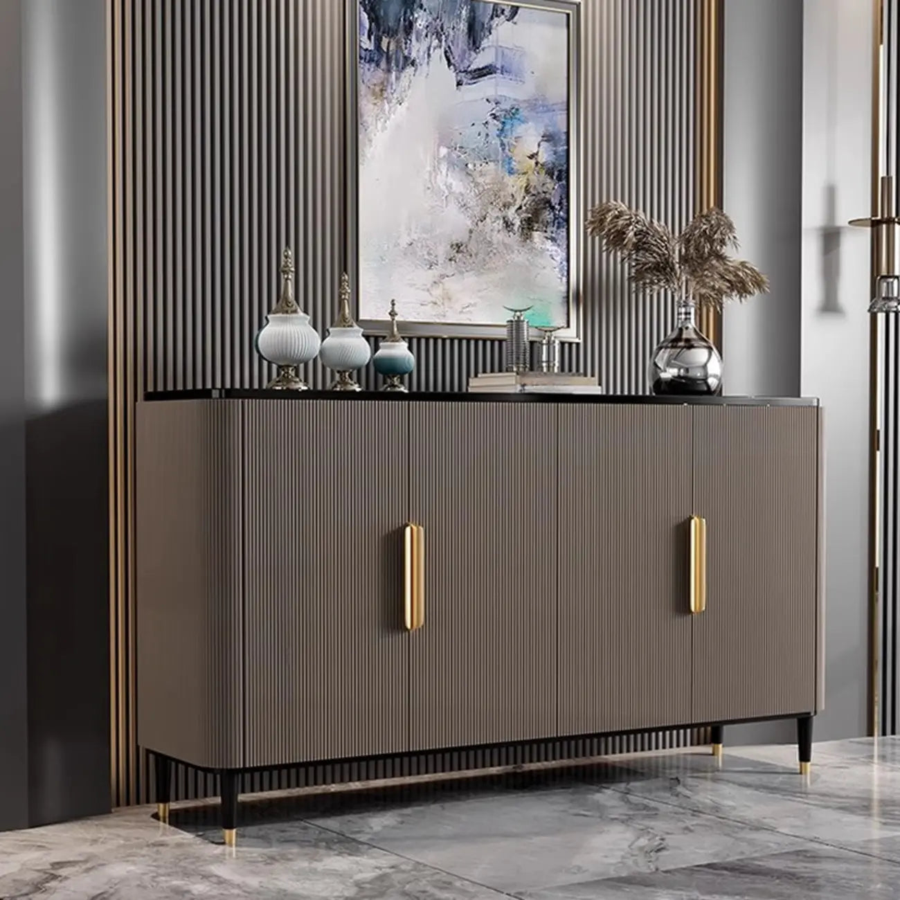 35.5 Glam Mobiletto d'Appoggio in Legno per l'Arredamento del Soggiorno