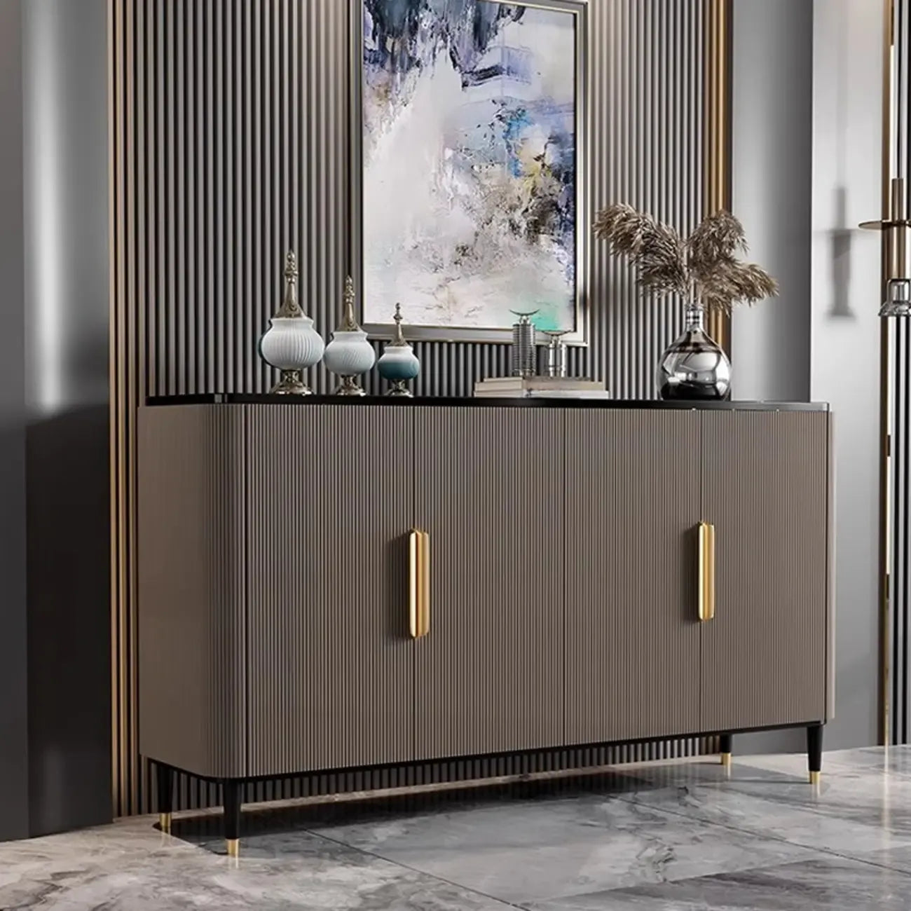 35.5 Glam Mobiletto d'Appoggio in Legno per l'Arredamento del Soggiorno
