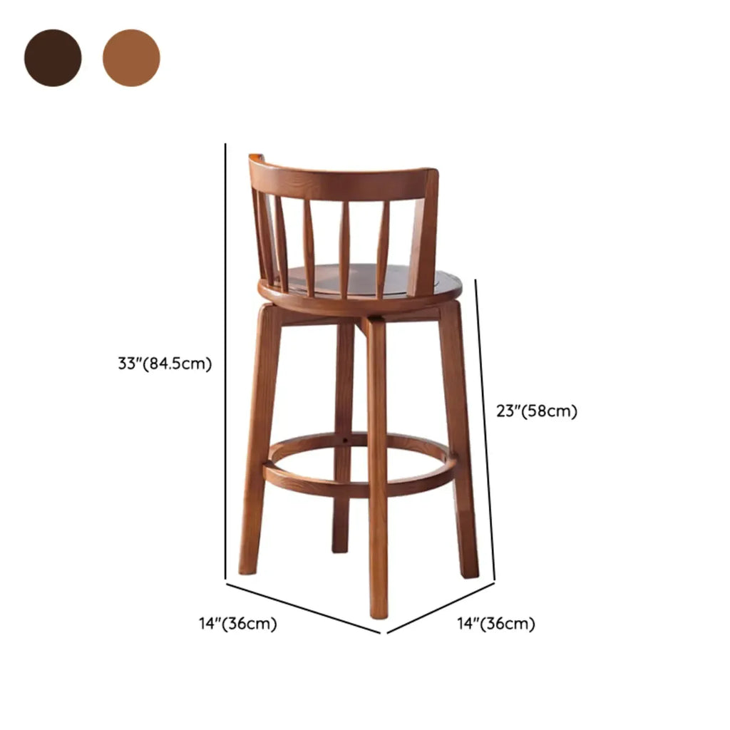 Tabouret de bar pivotant en bois rembourré, style moderne du milieu du siècle