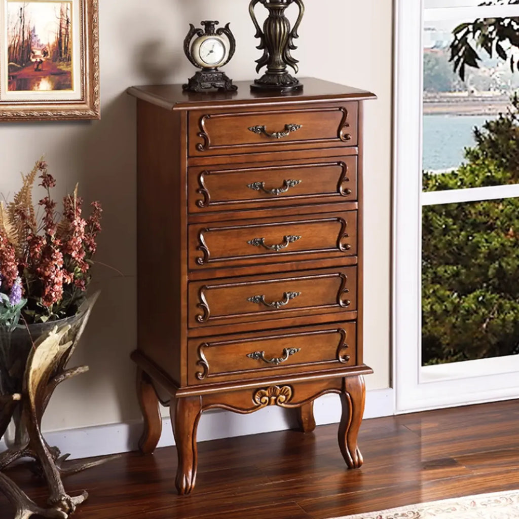Meuble d'appoint en bois massif de style Mid-Century pour le rangement de la chambre