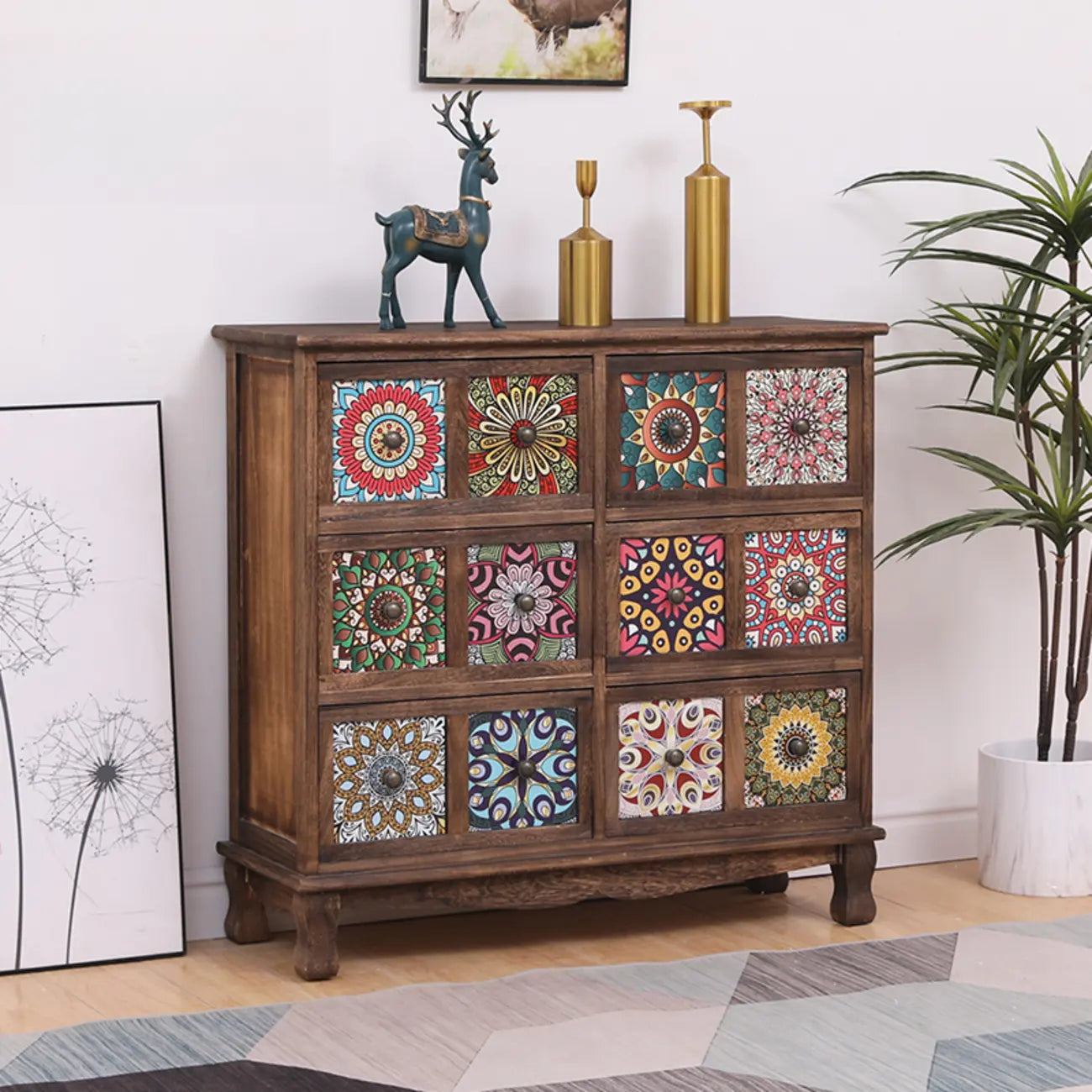 Meuble moderne du milieu du siècle avec motifs décoratifs pour la maison