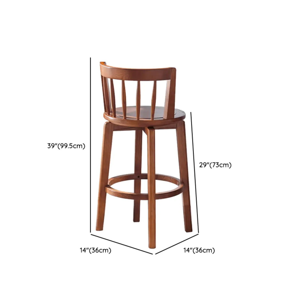 Tabouret de bar pivotant en bois rembourré, style moderne du milieu du siècle