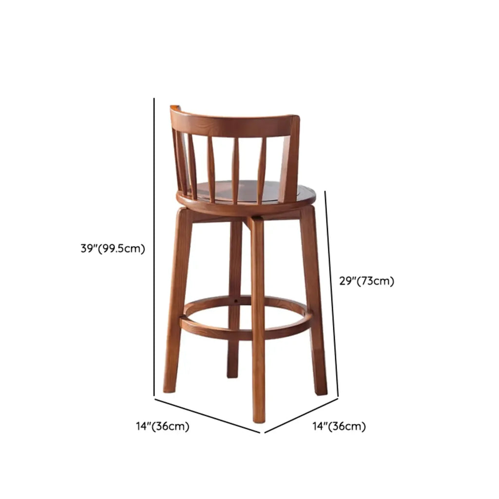 Tabouret de bar pivotant en bois rembourré, style moderne du milieu du siècle
