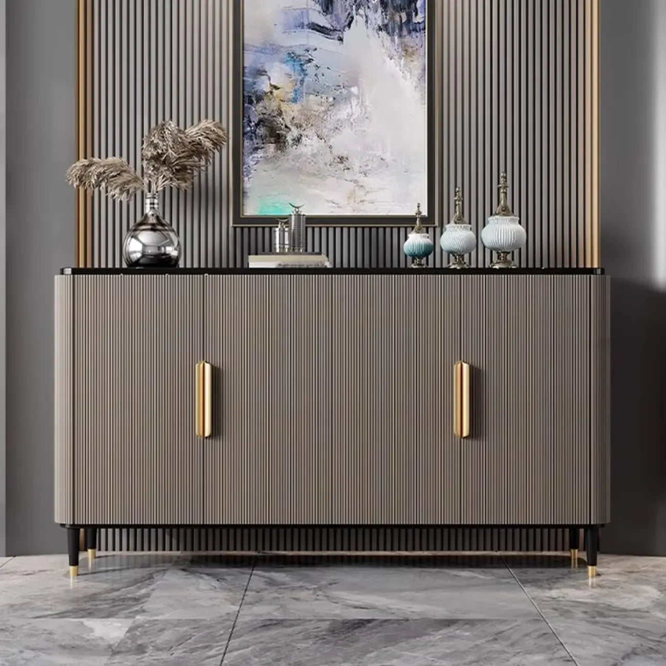 35.5 Glam Mobiletto d'Appoggio in Legno per l'Arredamento del Soggiorno