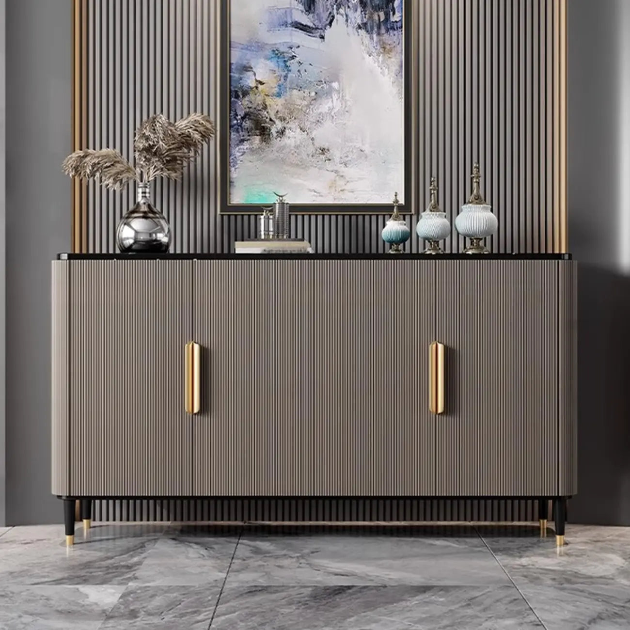 35.5 Glam Mobiletto d'Appoggio in Legno per l'Arredamento del Soggiorno