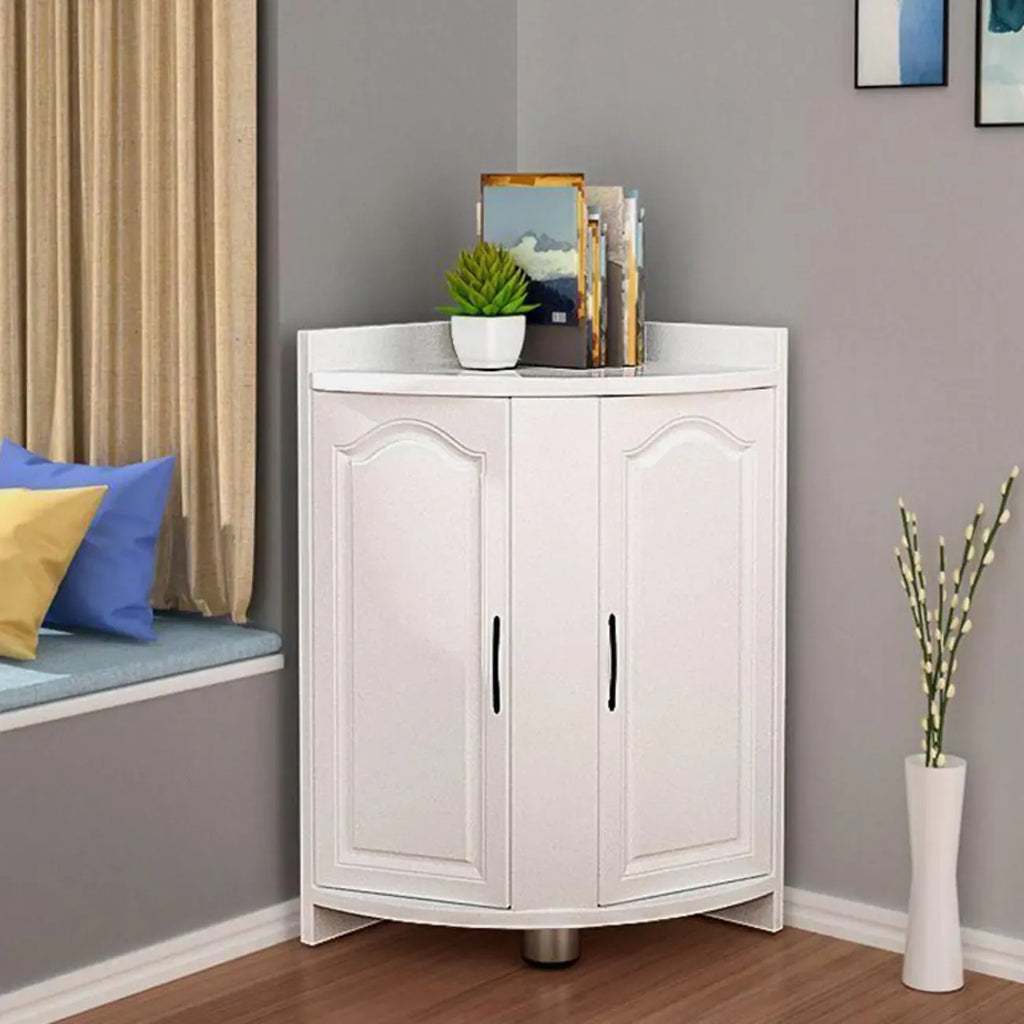 Armoire de rangement d'angle classique en bois recyclé