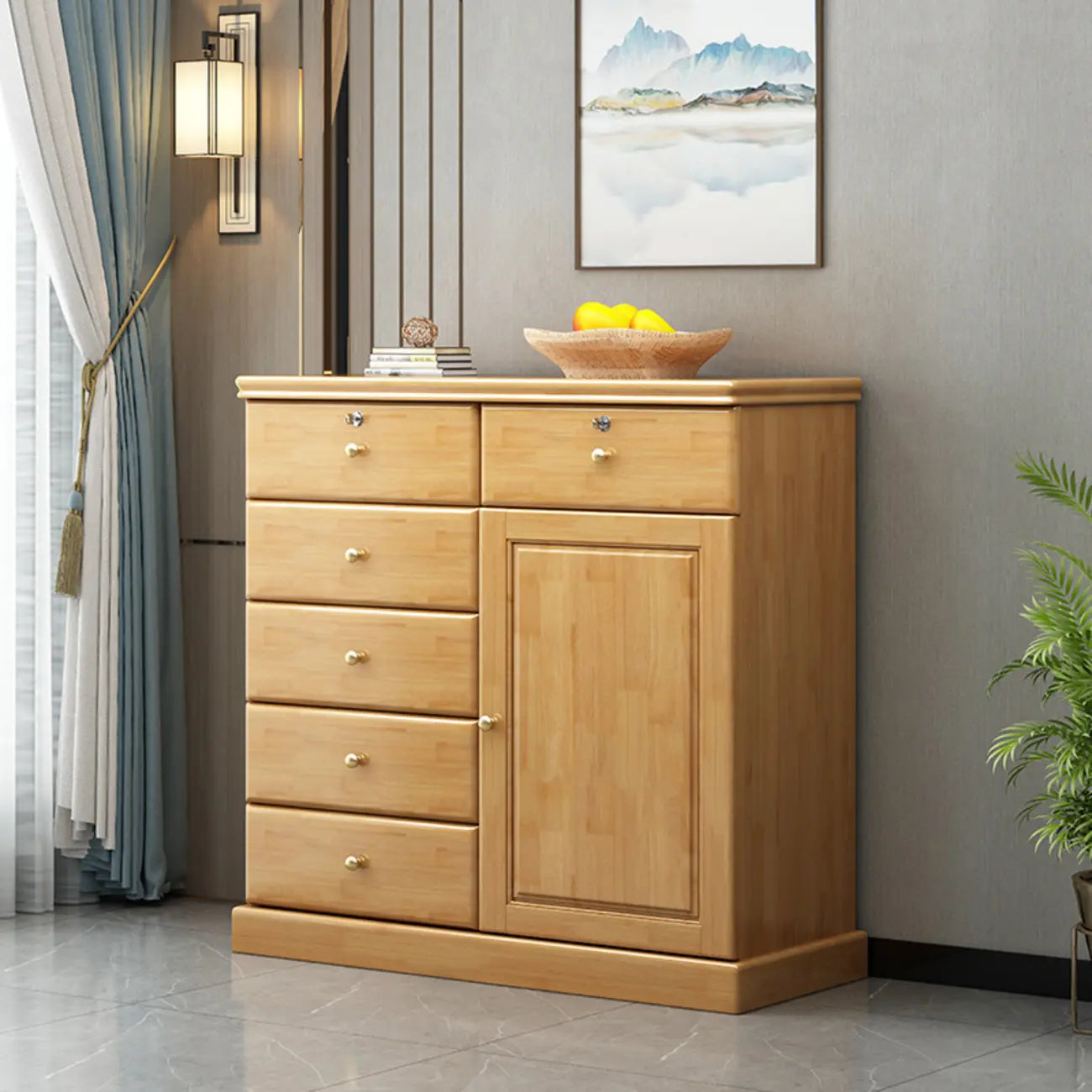 Grand meuble de rangement moderne et polyvalent en bois gris