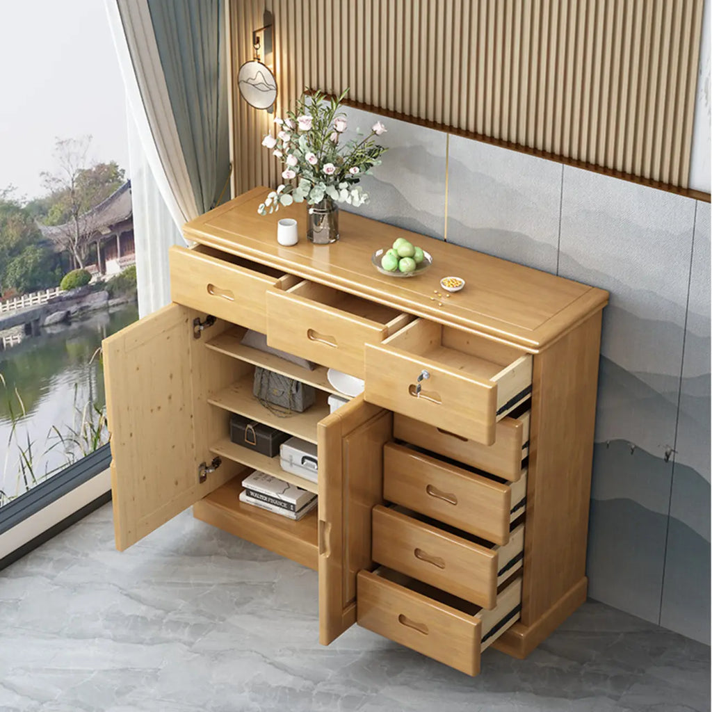 Grand meuble de rangement moderne et polyvalent en bois gris