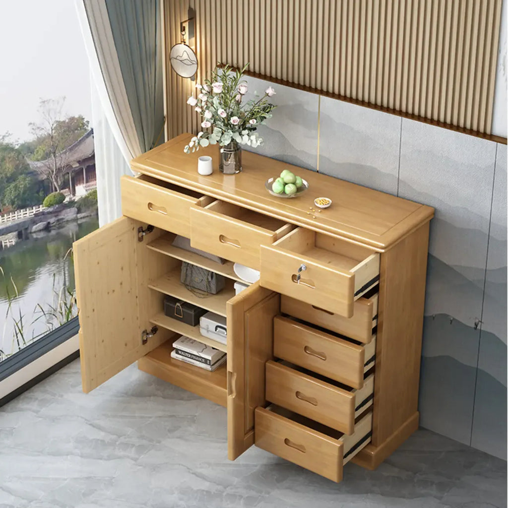 Grand meuble de rangement moderne et polyvalent en bois gris