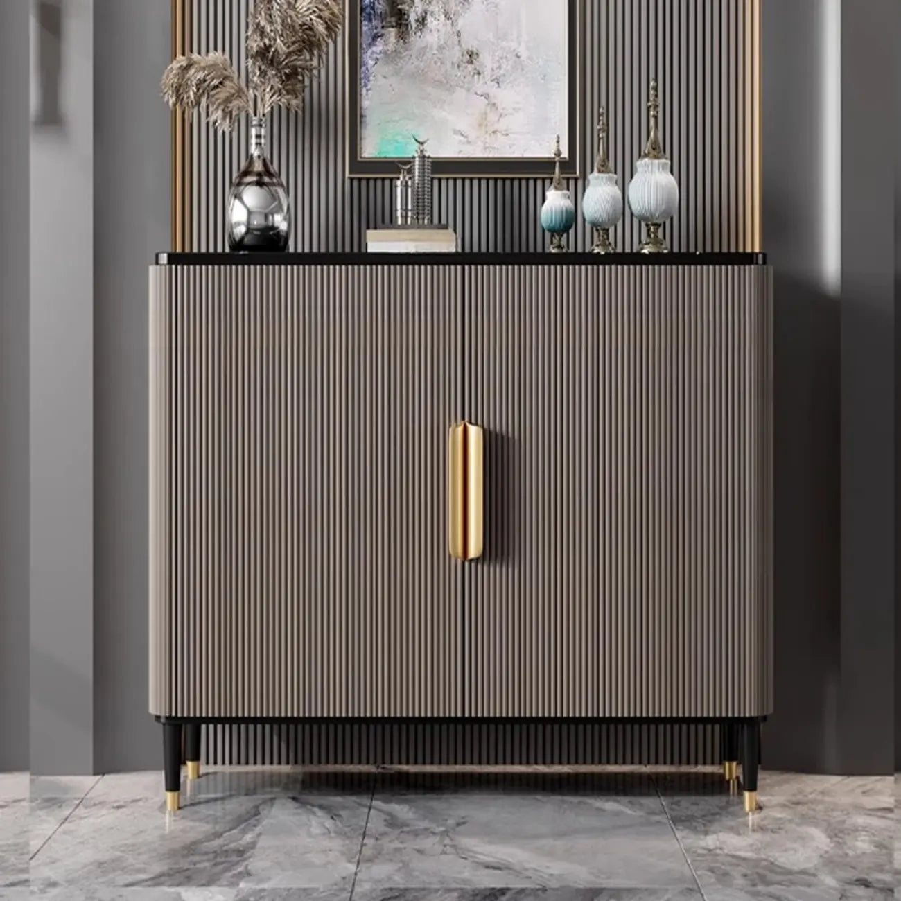 35.5 Glam Mobiletto d'Appoggio in Legno per l'Arredamento del Soggiorno