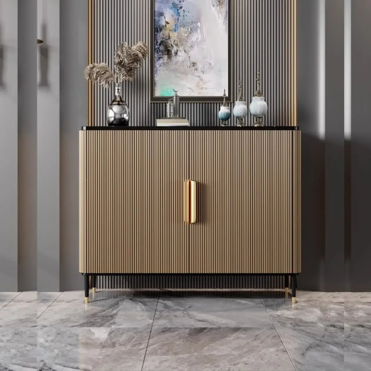 35.5 Glam Mobiletto d'Appoggio in Legno per l'Arredamento del Soggiorno