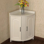 Armoire de rangement d'angle classique en bois recyclé