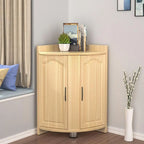 Armoire de rangement d'angle classique en bois recyclé