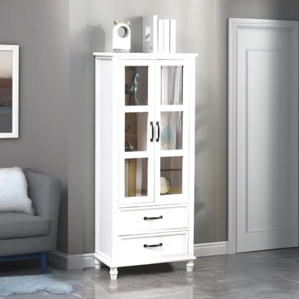 Meuble indépendant en bois massif blanc avec tiroirs