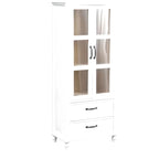 Meuble indépendant en bois massif blanc avec tiroirs