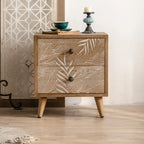 Meuble de salon en bois de style campagnard français avec motifs de feuilles