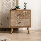 Meuble de salon en bois de style campagnard français avec motifs de feuilles