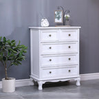 Meuble d'appoint rustique en bois blanc avec plusieurs tiroirs