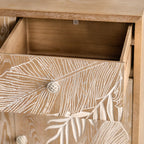 Meuble de salon en bois de style campagnard français avec motifs de feuilles