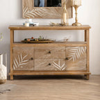 Meuble de salon en bois de style campagnard français avec motifs de feuilles