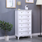 Meuble d'appoint rustique en bois blanc avec plusieurs tiroirs