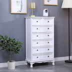 Meuble d'appoint rustique en bois blanc avec plusieurs tiroirs